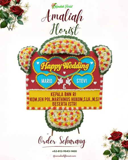 Papan Bunga Pernikahan Bama